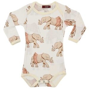 Milkbarn Kids Long Sleeve Bodysuit Tutu Elephant